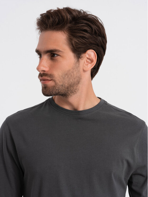 Ombre Ombre S dlouhým rukávem OM-LSBL-0106 Šedá Regular Fit