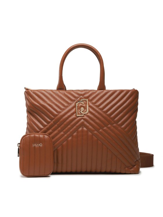 Liu Jo Halona ECS Handtasche | Umhängetasche In Neutro Taupe - 22x17x11cm Mit Verstellbarem Riemen