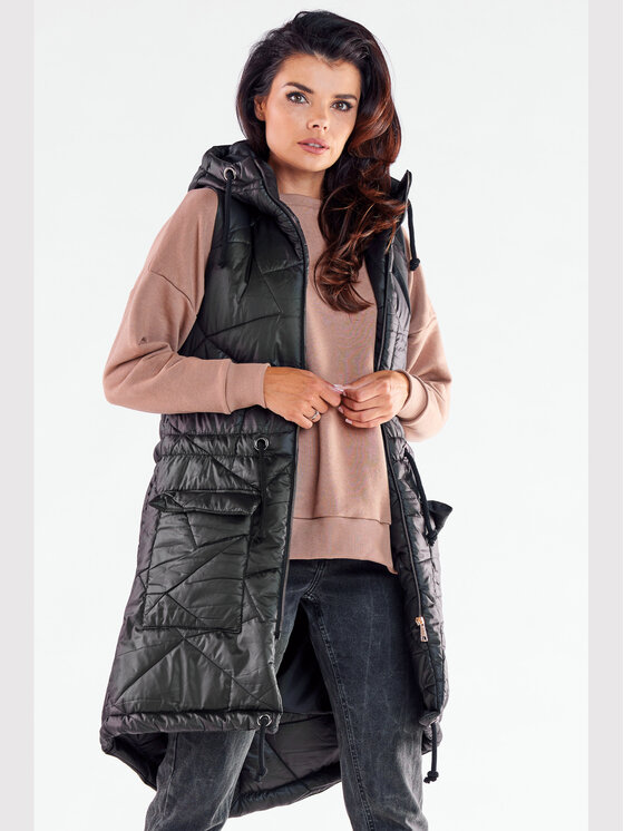 Awama Awama Bezrękawnik A543 Czarny Basic Fit