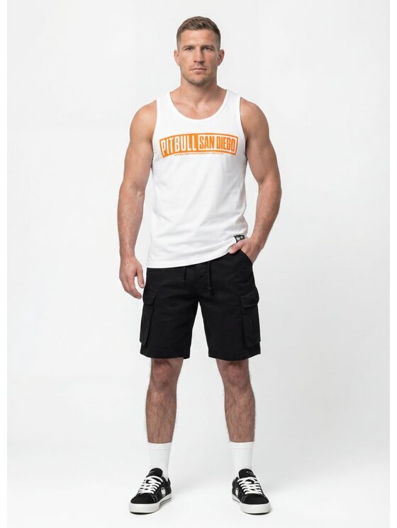 PITBULL PITBULL Tank top EIGHTY NINE DOG Biały Regular Fit
