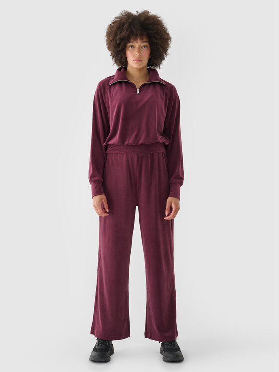 4F 4F Spodnie dresowe 4FRAW24TTROF1352-60S Czerwony Oversize