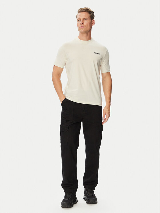 Napapijri Napapijri T-shirt Smallbox NP0A88TR Crema Regular Fit