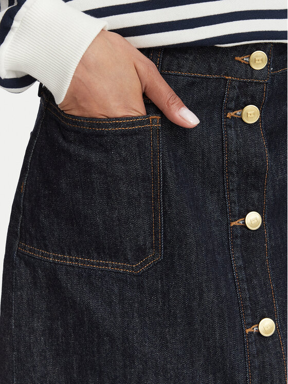 Tommy Hilfiger Tommy Hilfiger Дънкова пола WW0WW50008 Тъмносин Regular Fit