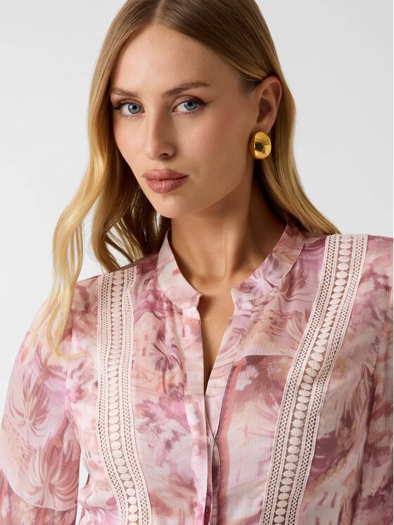 Guess Guess Top 182705 Różowy Classic Fit