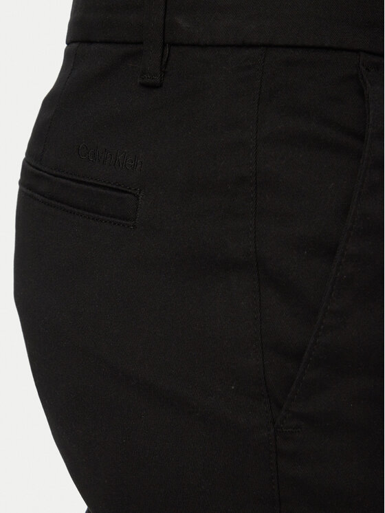 Calvin Klein Calvin Klein Pantaloni din material Refined LV04LC619G Negru Regular Fit