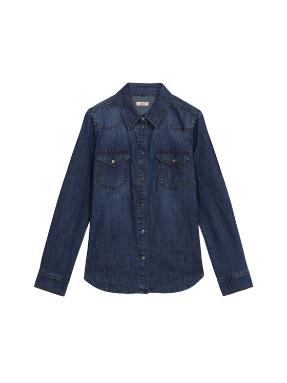 Oltre Oltre Koszula 5642R002998N034 Niebieski Slim Fit