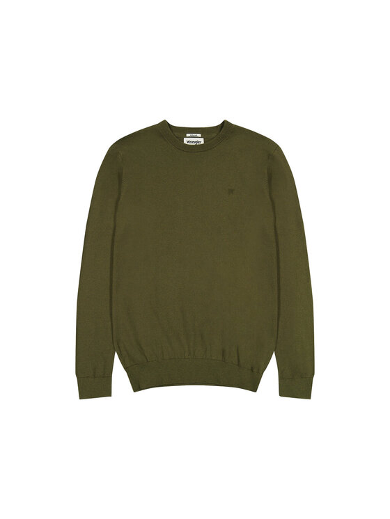 Wrangler Wrangler Sweter KNIT SWEATER Zielony Regular Fit