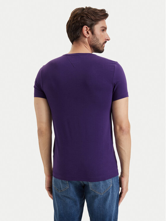 Tommy Hilfiger Tommy Hilfiger T-Shirt MW0MW10800 Fioletowy Slim Fit