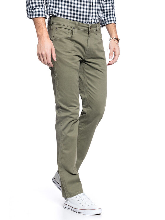 Lee Lee Pantaloni di tessuto DAREN ZIP FLY Verde Straight Fit