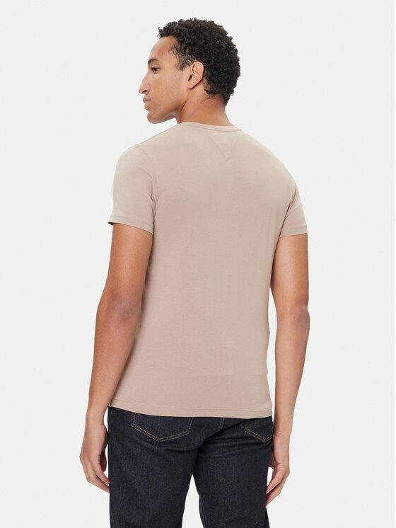 Tommy Hilfiger Tommy Hilfiger T-Shirt MW0MW10800 Beżowy Slim Fit