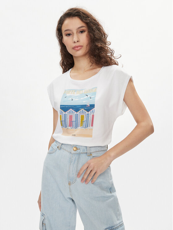 Liu Jo Bluză MA4338 J5003 Alb Regular Fit