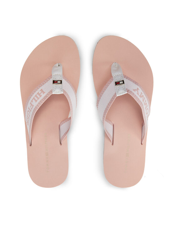 Flip flop Tommy Hilfiger Hilfiger Webbing Pool Slide FW0FW07859 Ecru/Whimsy Pink 0LA