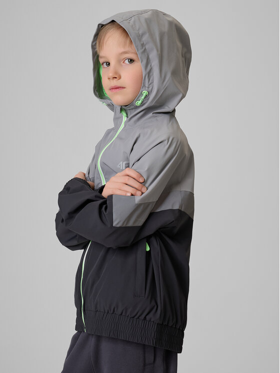 4F 4F Kurtka przejściowa URBAN ATHLETICS Szary ciemny Loose Fit