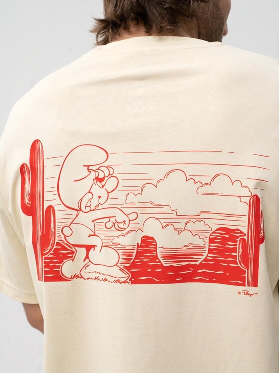 Smerfy Smerfy T-Shirt 132076 Beżowy Oversize