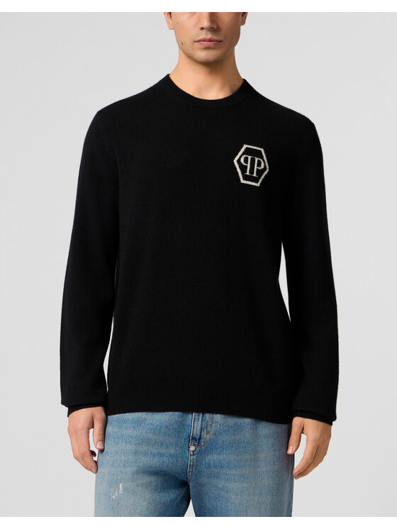 PHILIPP PLEIN PHILIPP PLEIN Sweter 29047 Czarny Regular Fit
