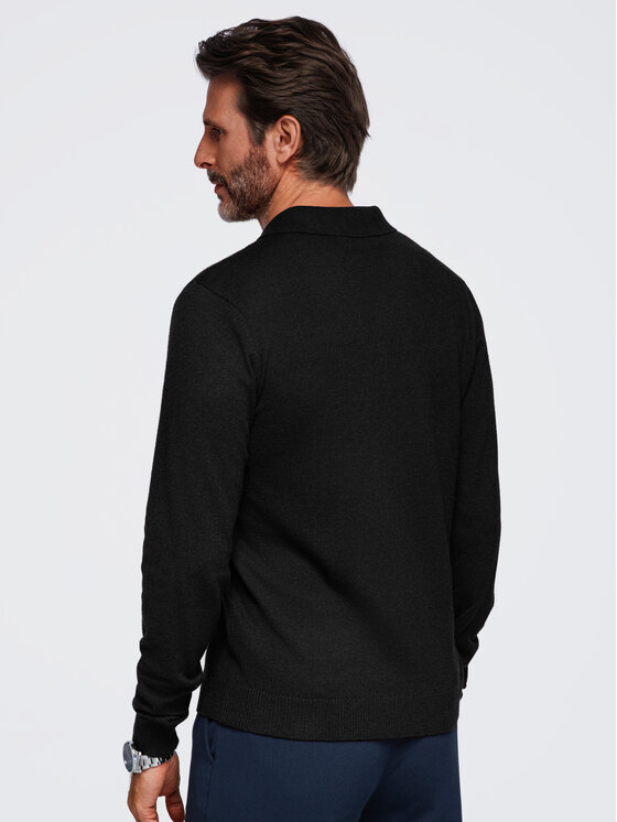 Ombre Ombre Polo OM-POLS-0151 Czarny Regular Fit