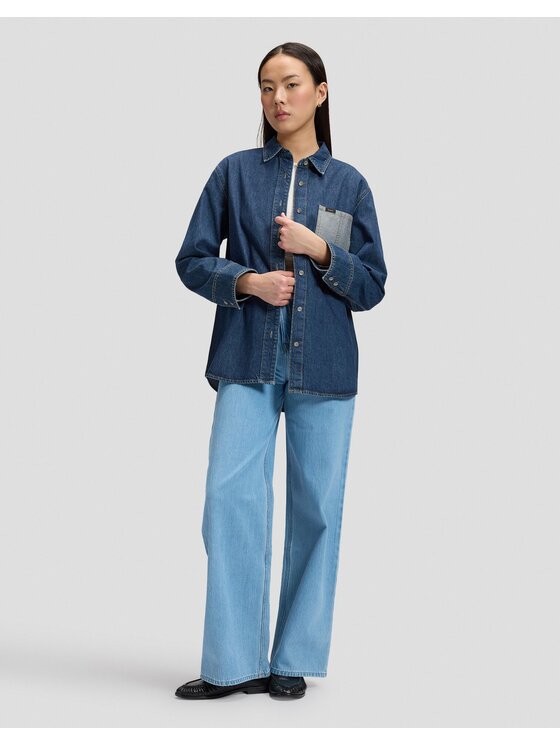 Lee Lee Koszula OVERSIZED CHORE SHIRT Niebieski Relaxed Fit