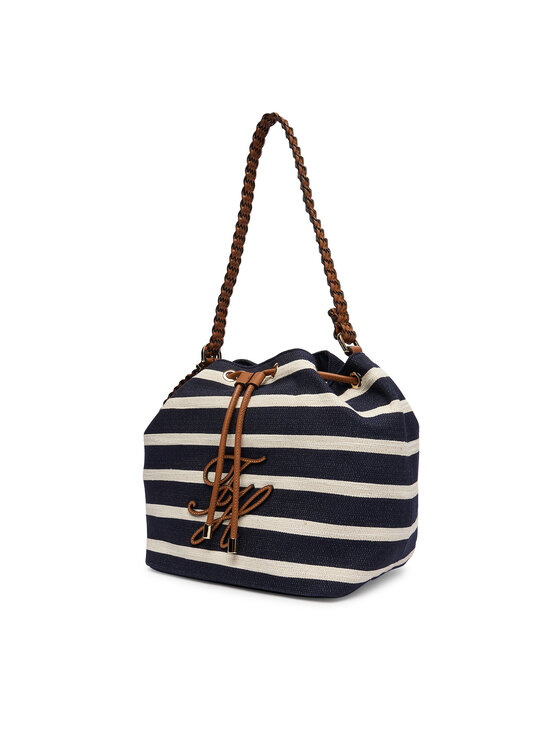 Tommy Hilfiger Tommy Hilfiger Дамска чанта Th Elev Summer Bucket Stripe AW0AW18401 Тъмносин