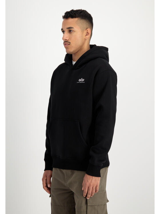 Alpha Industries Alpha Industries Bluza Basic Small Logo TPU Hoodie Czarny Regular Fit