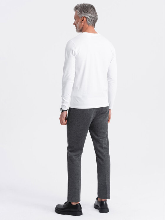 Ombre Ombre Longsleeve OM-LSBL-0108 Biały Classic Fit