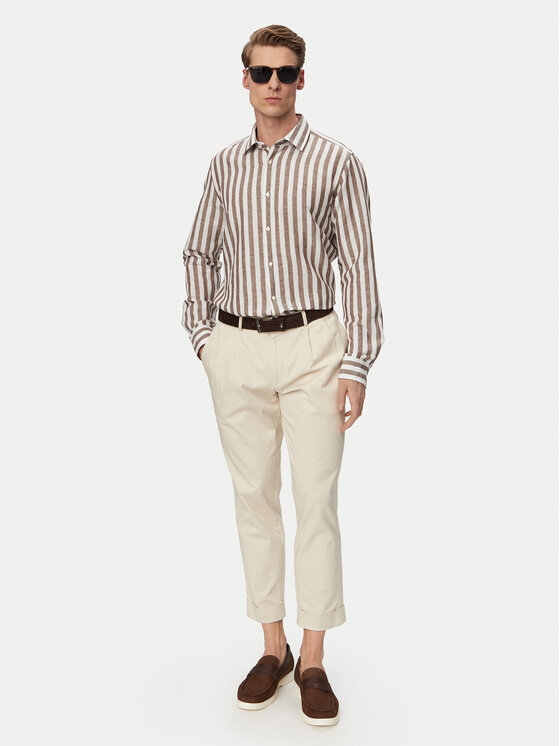 JOOP! JOOP! Koszula Pit1 30102693 Brązowy Slim Fit