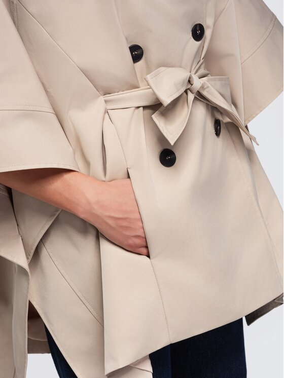 Ombre Ombre Płaszcz przejściowy OW-CT-E0020 Beżowy Oversize