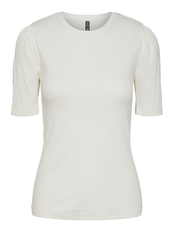 Pieces Pieces T-Shirt 17133700 Biały Slim Fit