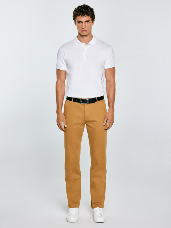 BIG STAR BIG STAR Chinosy TREVOR Brązowy Slim Fit