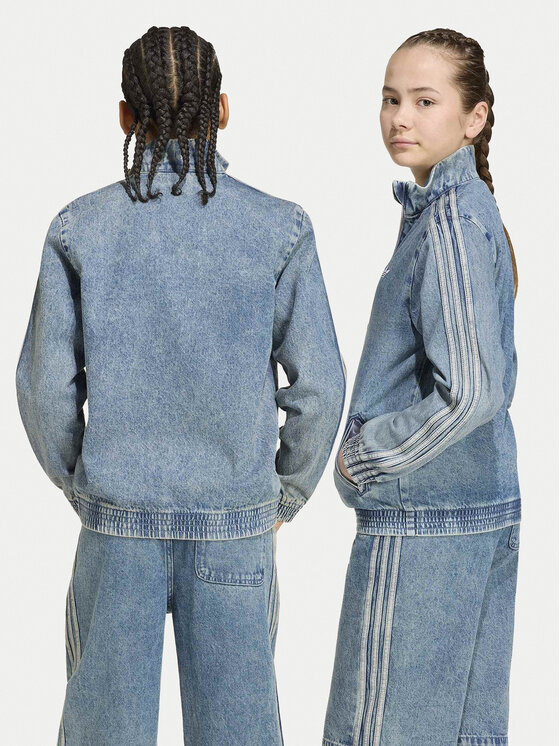 adidas adidas Kurtka jeansowa Firebird Loose Denim Track Top KR6530 Niebieski Regular Fit