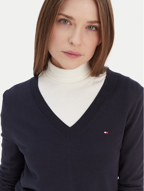 Tommy Hilfiger Tommy Hilfiger Svetr WW0WW42049 Tmavomodrá Regular Fit