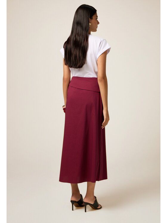 Oltre Oltre Spódnica maxi 1165R001524N029 Bordowy A-Line Fit