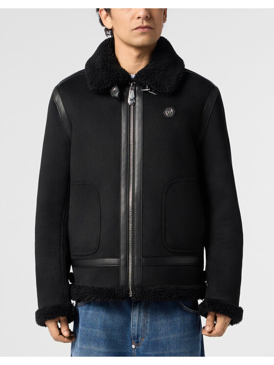 PHILIPP PLEIN PHILIPP PLEIN Vatovaná bunda 31203 Černá Regular Fit