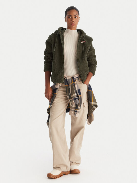 Hunter Hunter Fleecová mikina Bonelle HARW0053242 Zelená Relaxed Fit