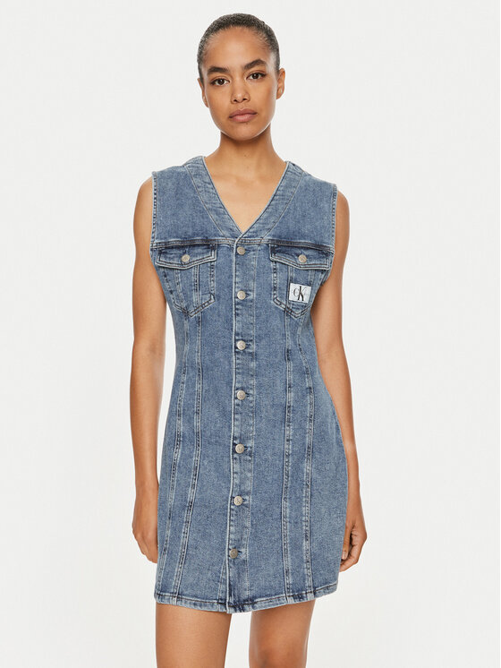 Calvin Klein Jeans Džínsové šaty J20J223712 Modrá Slim Fit