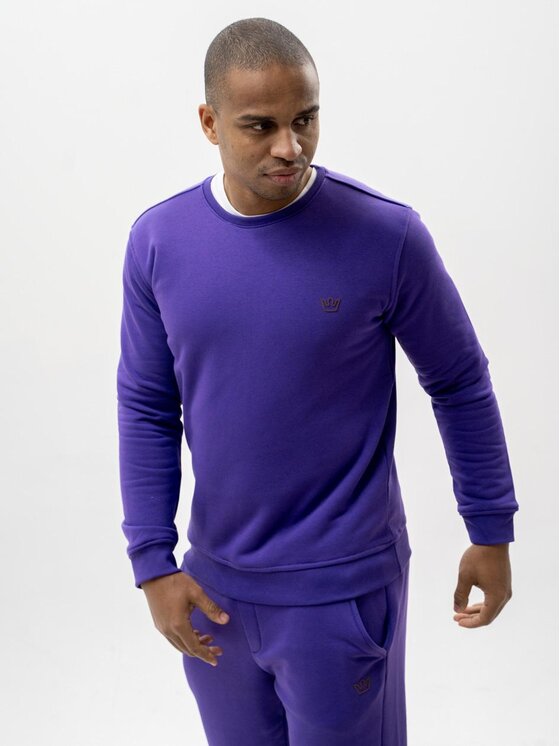 Jigga Wear Jigga Wear Bluza Bluza Bez Kaptura Męska Fioletowa Jigga Wear Simple Crown M Fioletowy Regular Fit