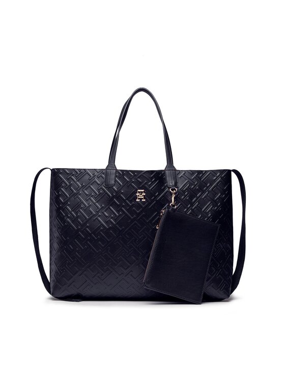 Tommy Hilfiger Geantă Iconic Tommy Tote Mono AW0AW14374 Bleumarin AW0AW14374 imagine noua