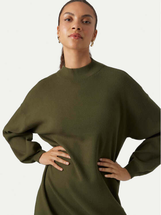 Vero Moda Vero Moda Sukienka dzianinowa Nancy 10249116 Zielony Relaxed Fit