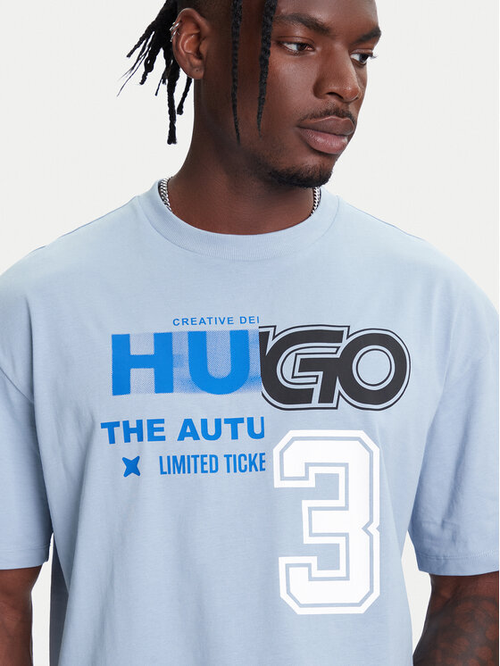 HUGO HUGO T-Shirt Nesite 50544168 Niebieski Loose Fit