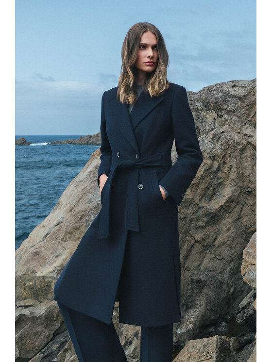 Lancerto Lancerto Płaszcz Lunaris PC073225000007 Granatowy Regular Fit