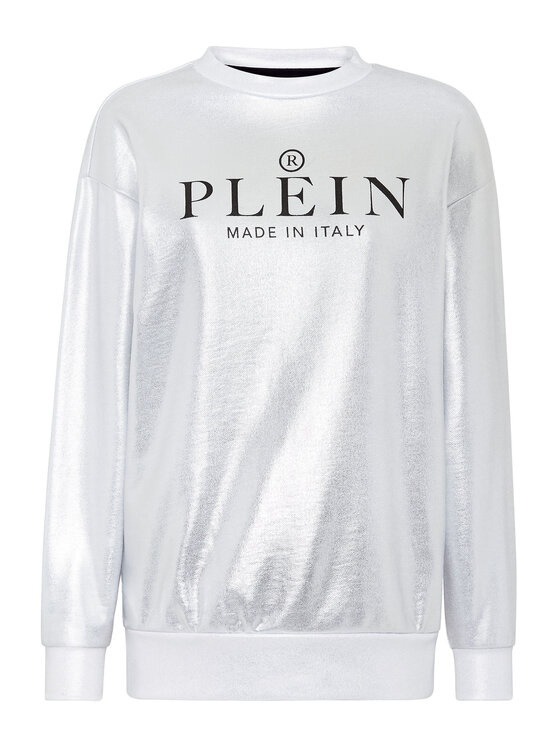 PHILIPP PLEIN PHILIPP PLEIN Mikina 4013 Stříbrná Regular Fit