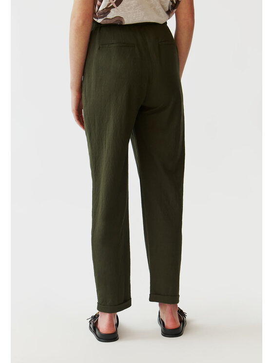 TATUUM TATUUM Kalhoty z materiálu ZAMIRIA Khaki Loose Fit