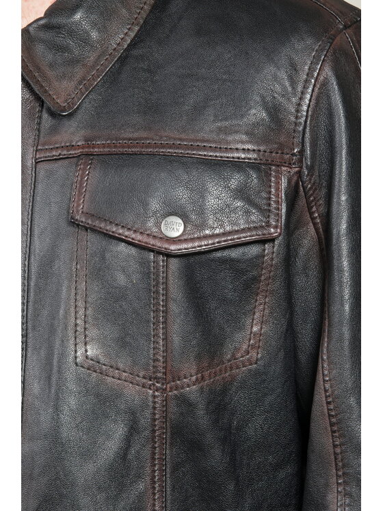 David Ryan David Ryan Kurtka skórzana ROCCO Czarny Regular Fit