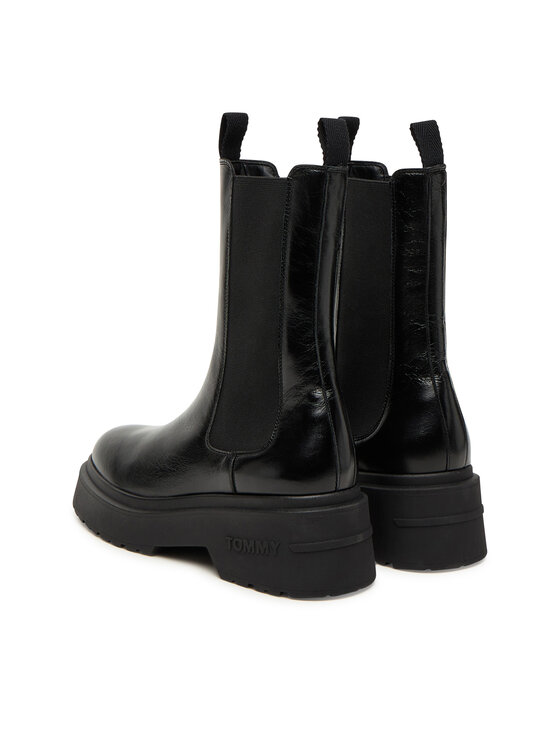Tommy Jeans Tommy Jeans Kotníková obuv s elastickým prvkem Tjw Chunky Shiny EN0EN02888 Černá