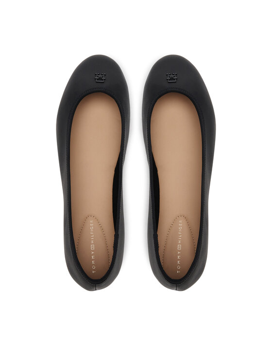 Tommy Hilfiger Tommy Hilfiger Balerinos Th Hardware Leather Ballerina FW0FW08654 Juoda