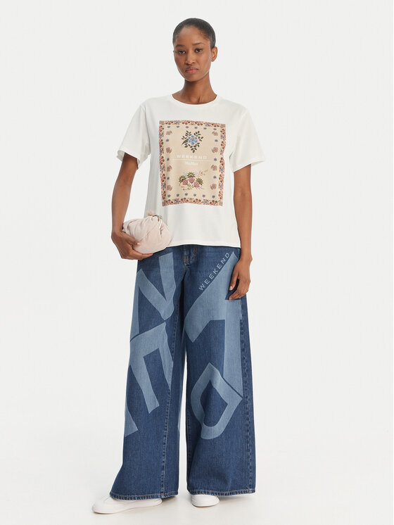 Weekend Max Mara Weekend Max Mara T-shirt Pantera 2615971032 Bijela Regular Fit
