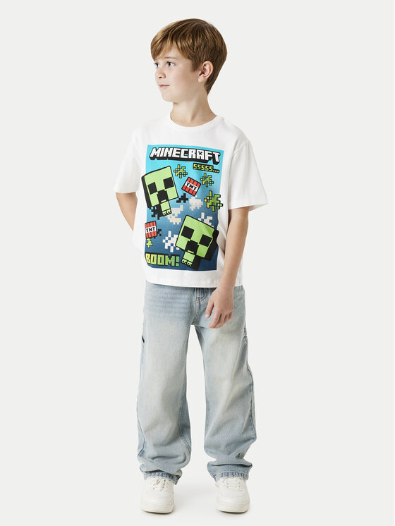 NAME IT NAME IT T-krekls Minecraft 13240871 Balts Standard Fit