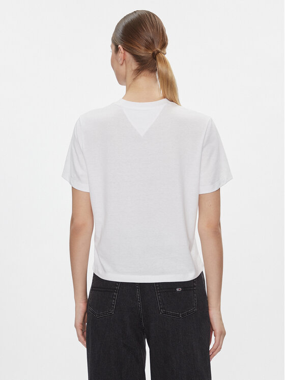 Tommy Jeans Tommy Jeans T-krekls Badge DW0DW17391 Balts Boxy Fit
