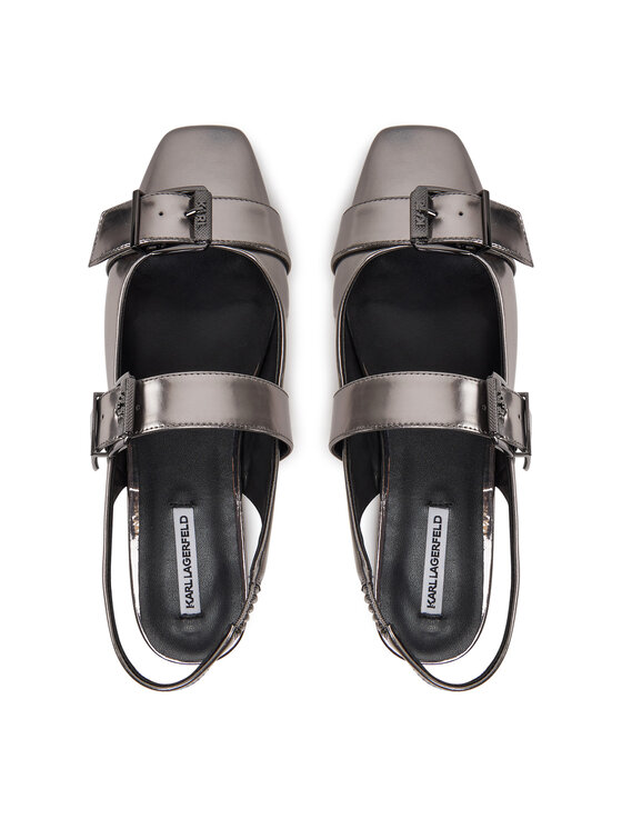 KARL LAGERFELD KARL LAGERFELD Baleriny Konnie KL40186A Srebrny