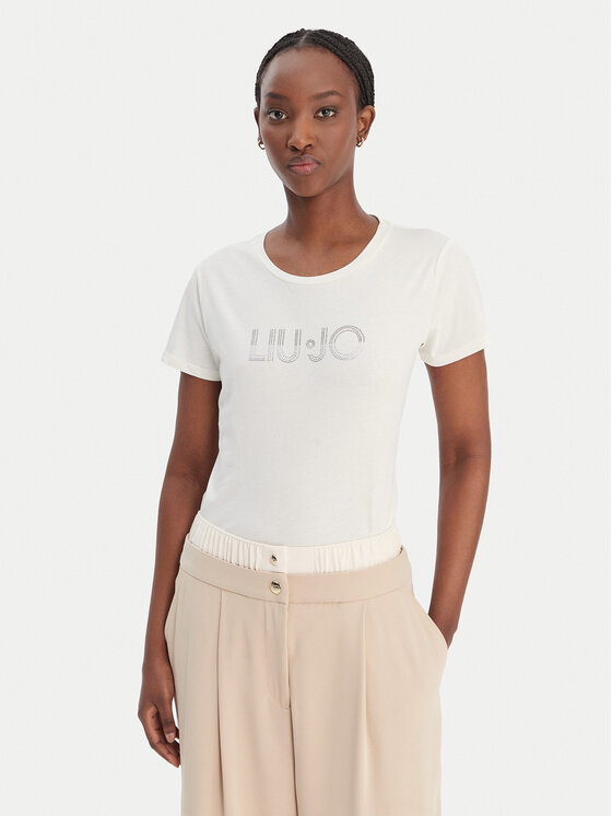 Liu Jo Sport Tricou TA6056 JS923 Écru Regular Fit