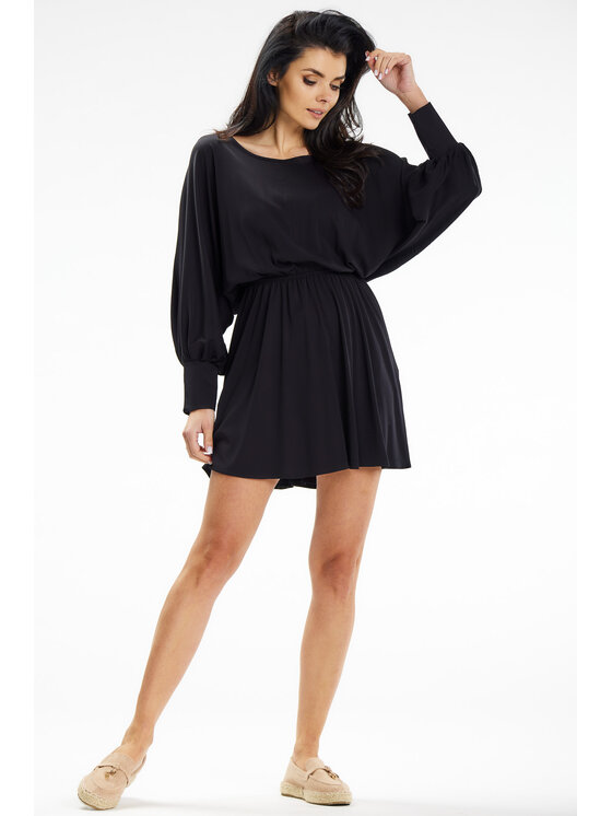 Awama Awama Sukienka letnia A640 Czarny Basic Fit